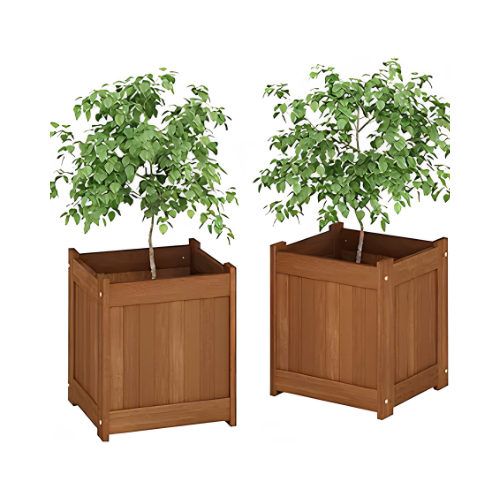 wooden flower pot