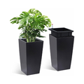 Planteer Pots 2-Pack 16 Inch Tall Black Planters Indoor Outdoor